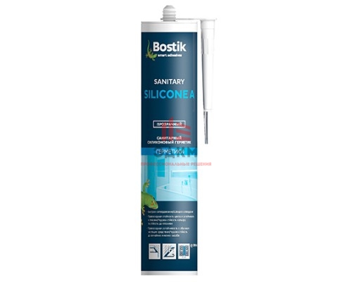 Bostik Sanitary Silicone A / Бостик санитарный силиконовый влагостойкий с защитой от грибка и плесен 0,28 л