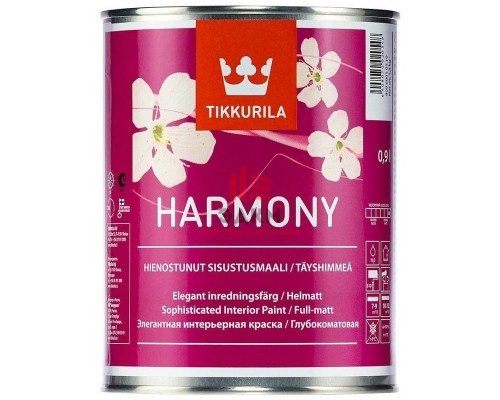 Tikkurila Harmony / Тиккурила Гармония глубокоматовая краска для стен и потолков 0,9 л