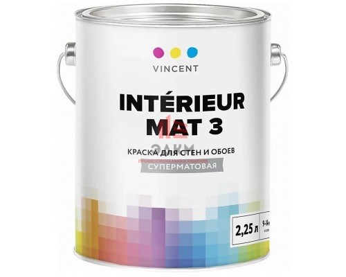 Vincent Intérieur Mat 3 / Винсент Интериор Мат 3 матовая краска для стен и потолков 2,25 л