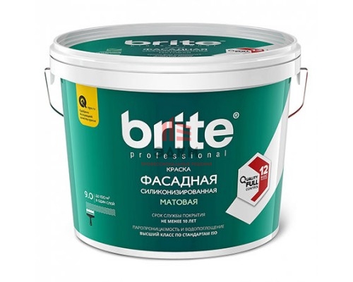 Brite Professional Ti Pure Quality / Брайт профессиональная силиконизированная фасадная краска 9 л