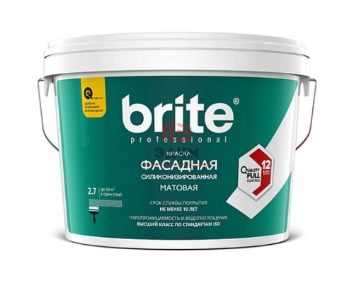 Brite Professional Ti Pure Quality / Брайт профессиональная силиконизированная фасадная краска 2,7 л