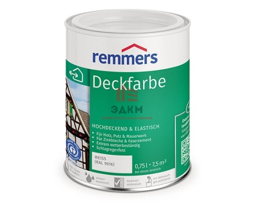 Remmers Deckfarbe / Реммерс Декфарбе краска эластичная для защиты фасадов и интерьеров 0,75 л