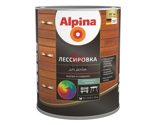 Alpina / Альпина лессировка для древесины универсальная 0,75 л