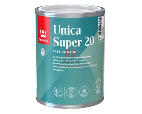 Tikkurila Unica Super 20 / Тиккурила Уника Супер яхтный лак полуматовый 0,9 л