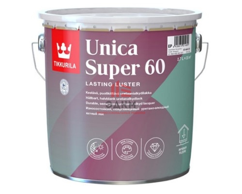 Tikkurila Unica Super 60 / Тиккурила Уника Супер яхтный лак полуглянцевый 2,7 л