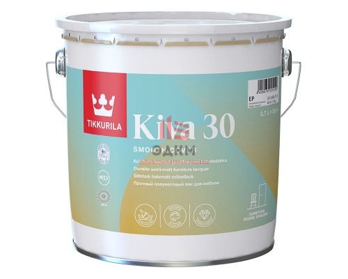 Tikkurila Kiva 30 / Тиккурила Кива лак для мебели полуматовый 2,7 л