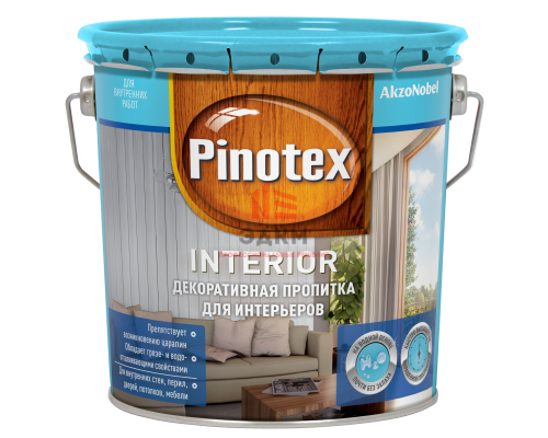 Pinotex Interior / Пинотекс Интериор декоративная пропитка для дерева на водной основе 2,7 л