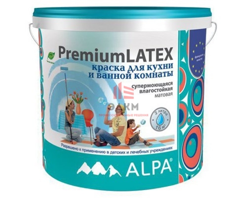 Alpa PremiumLATEX краска для кухни и ванной комнаты 10 л