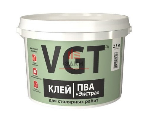 VGT / ВГТ ПВА ЭКСТРА клей для дерева, бумаги и кожи 2,5 кг