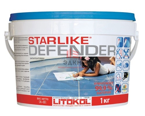 Litokol Starlike Defender / Литокол двух компонентная эпоксидная затирка для плитки 1 кг