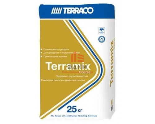 Terraco Terramix Coarse / Террако Террамикс штукатурка цементная, серая 25 кг