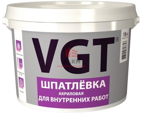 VGT / ВГТ ШПАТЛЕВКА для внутренних работ акриловая 18 кг