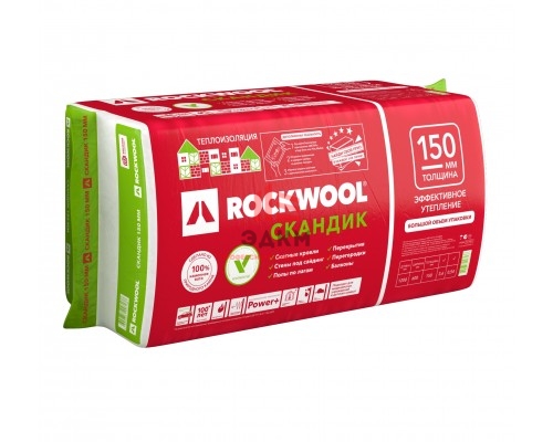 Утеп. RockWool ЛайтБаттс СкандикXL 1200x600x150 (5 шт/упак; 3,60м2; 0,54м3; 20 пач/пал)