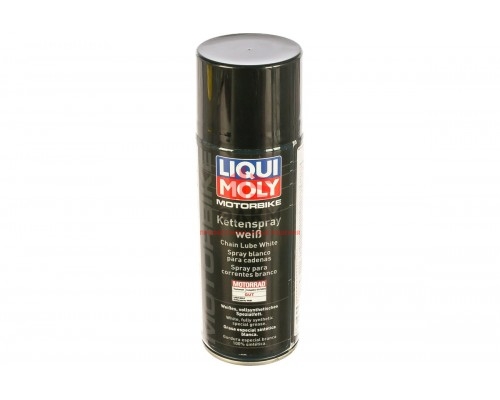 Белая цепная смазка для мотоциклов 0,4л LIQUI MOLY Motorbike Kettenspray weiss