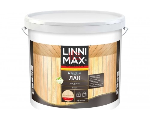 Лак для дерева LINNIMAX LX Аква GL 9 л, 948105350