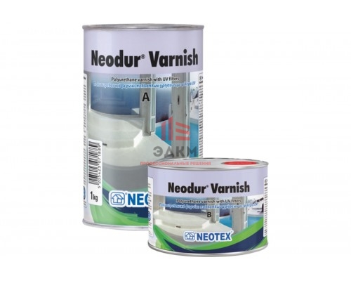 Полиуретановый УФ стойкий прозрачный глянцевый лак NEOTEX Neodur Varnish A+В 5 кг 11783600