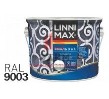 Эмаль алкидно-уретановая LINNIMAX по ржавчине 3 в 1 RAL 9003 белая 2,5 л 948105266