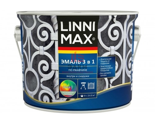 Эмаль алкидно-уретановая LINNIMAX по ржавчине 3 в 1 База 1 2,5 л 948105245