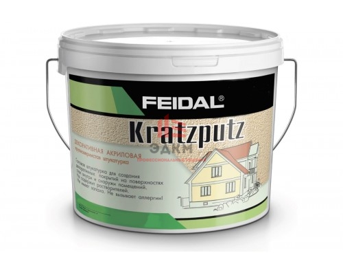 Декоративная штукатурка шуба под терку Kratzputz 8 кг Feidal