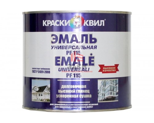 Эмаль Краски квил ПФ-115 Универсальная, ярко-зеленая, банка 2,8 кг 4660000616814