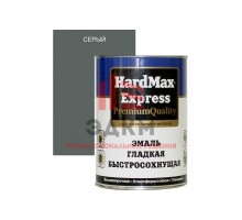 Быстросохнущая эмаль HardMax EXPRESS гладкая, серая, банка 0.9 кг 4690417076659