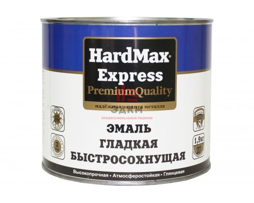 Быстросохнущая эмаль HardMax EXPRESS гладкая, красная, банка 1.9 кг 4690417076963