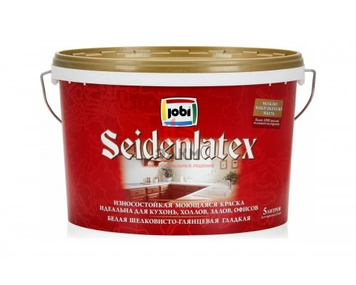 Износостойкая краска для стен и потолков JOBI SEIDENLATEX 5 л 11909