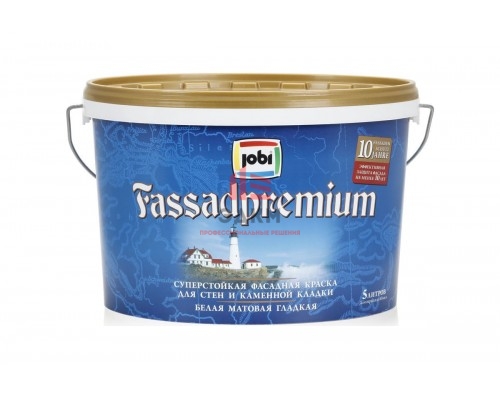 Фасадная краска JOBI FASSADPREMIUM белый, 5 л 11915