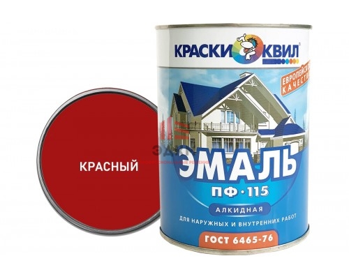 Эмаль Краски квил ПФ-115 красная, банка 1,9 кг 4660000616852