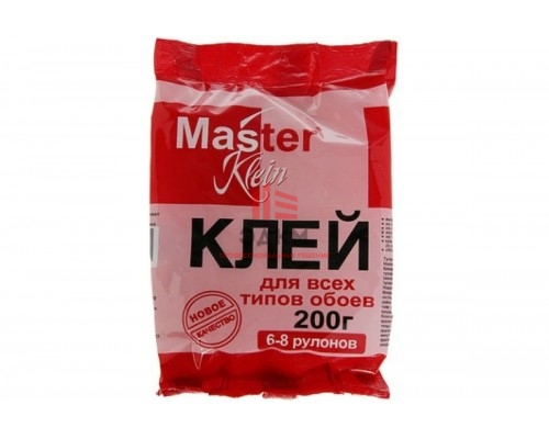 Обойный клей для всех типов обоев Master Klein 200гр мягк.пачка 11603226