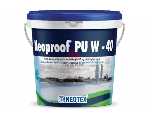 Полиуретановое гидроизоляционное покрытие на водной основе NEOTEX NEOPROOF PU W-40 4кг (белая) Ral 9003 12530700