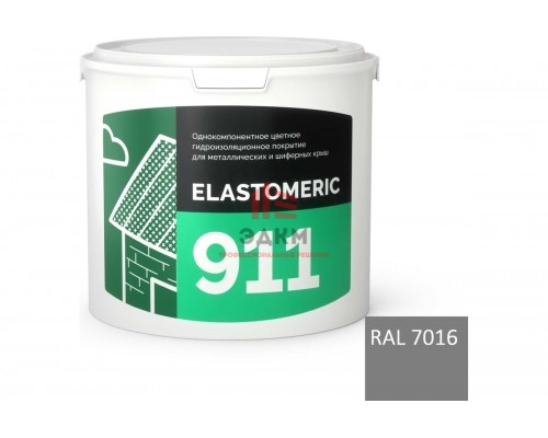 Жидкая кровля Elastomeric Systems 3кг темно-серый мастика elastomeric-911 7016001