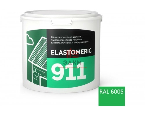 Мастика Elastomeric Systems для шифера металла 3кг темно-зеленый elastomeric-911 6005001