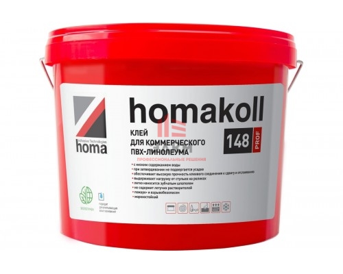 Клей для коммерческого ПВХ-линолеума Homakoll 148 PROF 28 кг, водно-дисперсионный 4680136700614