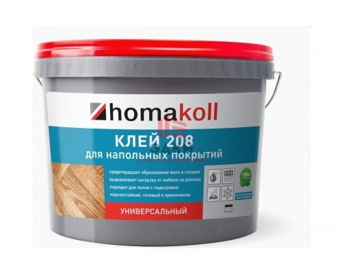 Клей для напольных покрытий Homakoll 208 14 кг, универсальный 4680136700324