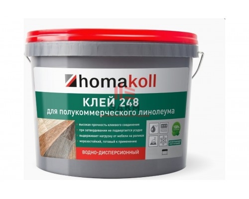 Клей для полукоммерческого линолеума Homakoll 248 4 кг, водно-дисперсионный 4680136700416