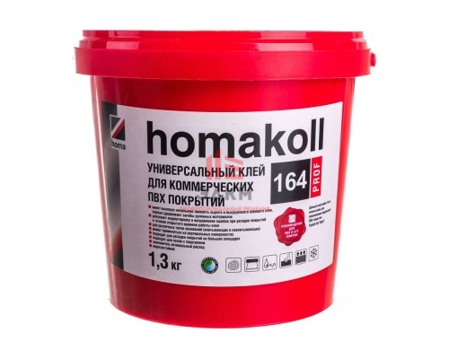 Клей Homakoll 164 Prof, для коммер. линолеума, 300-350 г/м2, 1,3 кг 99688