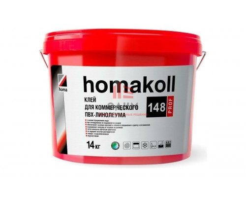 Клей для ПВХ покрытий Homakoll 148, морозостойкий, 14 кг 148-14-19