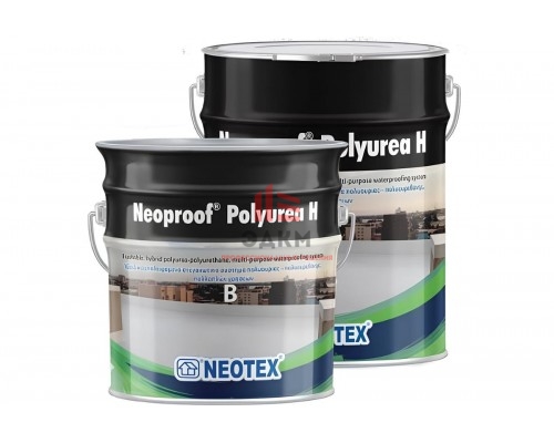 Покрытие гидроизоляционное гибрид (полимочевина-полиунетан) NEOTEX NEOPROOF POLYUREA H A+В 20кг RAL 1015 12981500