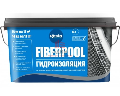 Гидроизоляционная мастика Kesto Fiberpool 14 кг 81087