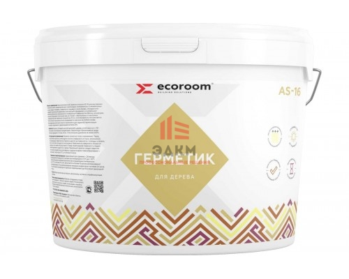 Герметик акриловый ECOROOM AS-16 для дерева, белый, 3 кг 225-1-3/бел