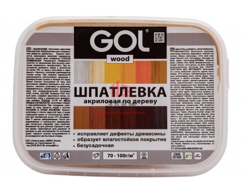 Шпатлевка акриловая по дереву МАСТЕР GOL Wd.250.060 (0.15 кг; бук) Palizh 11605692