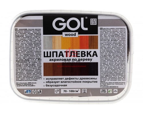 Шпатлевка акриловая по дереву МАСТЕР GOL Wd.250.120 (0.14 кг; черное дерево) Palizh 11605696