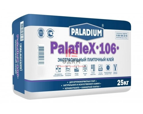 Плиточный клей PALADIUM PalafleX-106 Экстрасильный класс C2T, 25 кг PL-106/25