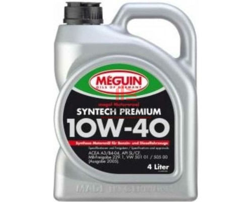 НС-синт. мот.масло Megol Motorenoel Syntech Premium 10W-40 CF/SN A3/B4 (4л) 6475