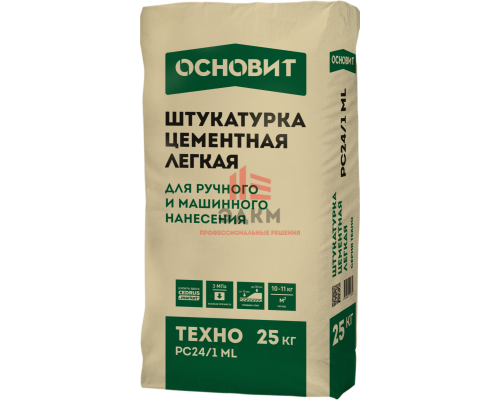 Цементная штукатурка ОСНОВИТ ТЕХНО PC24/1 ML