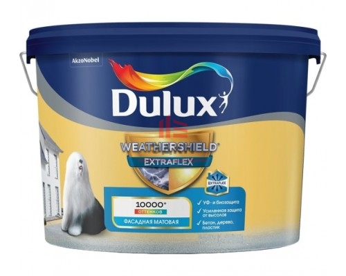 Краска для Фасадов и Цоколей Weathershield Extraflex матовая BC 9 л Dulux