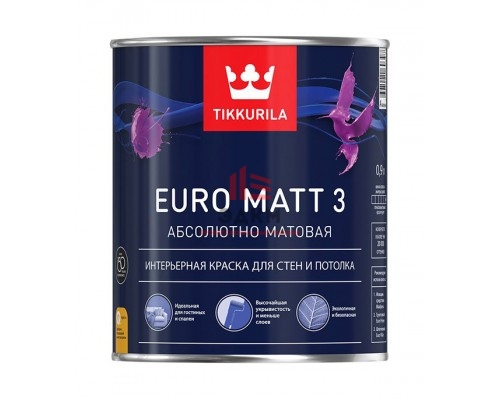 Краска водно-дисперсионная интерьерная Tikkurila EURO MATT 3 основа C 0,9 л