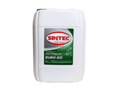 Антифриз Sintec EURO G11 (зеленый) 10кг, Sintec ANTIFREEZE EURO G11 (зеленый) 10кг