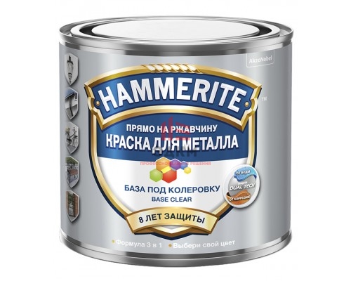 Краска по ржавчине Hammerite гладкая база BC 0,47 л